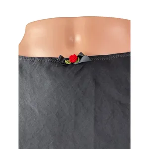 Urban Outfitters Out From Under Black Floral Lace Trim Mini Slip Skirt Size M thumbnail 2