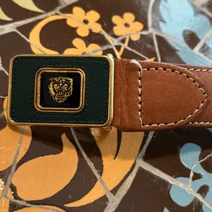 JAGUAR BY REGENT WOMEN’S Brown Leather Belt with Gold Buckle Sz: 31” thumbnail 5