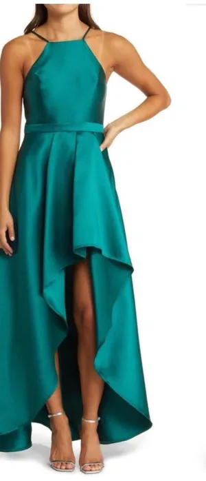 Lulus Broadway Show Satin High-Low Maxi Dress thumbnail 1