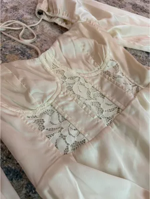 Cream satin dress thumbnail 3