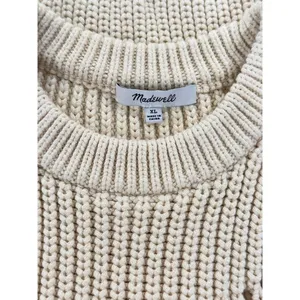 Madewell Womens Sweater Beige Mariella Pointelle Tee Relaxed Fit Sleeveless XL thumbnail 4