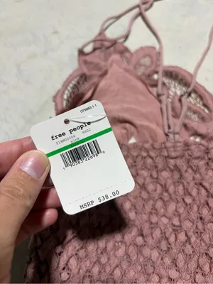 Free people intimately NWT Lace Bralette Pink large MSRP$38 thumbnail 6