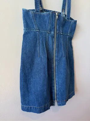 Reformation Women’s Kayla Denim Corset Mini Dress Size 0 thumbnail 7
