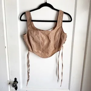 Halfheart Side Lace Up Bustier Crop Going Out Top Sexy Renaissance Feminine M thumbnail 2