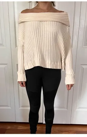 Free People Off The Shoulder Ribbed Sweater thumbnail 1