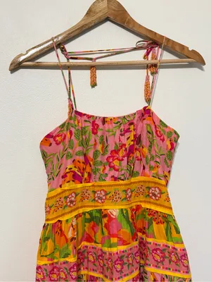 NEW Farm Rio Mixed Fruits Paradise Midi Dress Size XS NWOT Tropical Cotton thumbnail 5