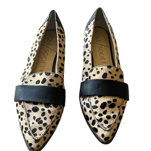 Sole Society Edie Womens Animal Print Calf‎ Hair Pointed Toe Loafers 8.5M thumbnail 2