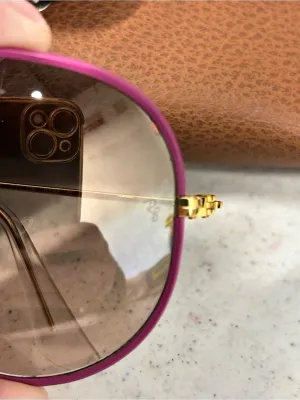 Ray Ban Aviator Full Color Pink & Gold 58mm thumbnail 3