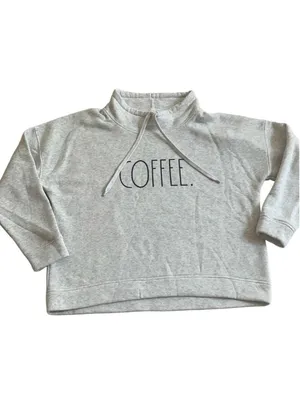Rae Dunn Coffee Sweatshirt Size L Grey Graphic Crewneck Pullover thumbnail 2