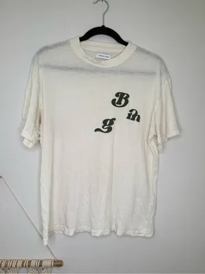 Anine Bing Ashton Tee Vintage Bing in Washed Buttercream sz S guc thumbnail 2