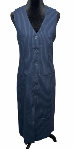 Abercrombie & Fitch Pinstripe Midi Sleeveless Dress NWT Small thumbnail 1