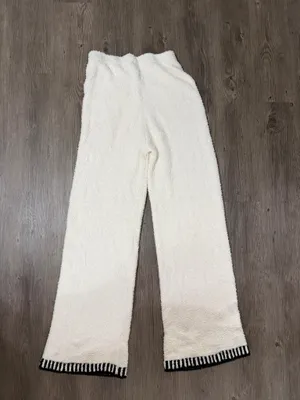 Mia white & cream wide leg sweatpants thumbnail 5