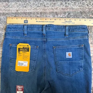 New Carhartt Rugged Flex Slim Fit Tapered High Rise Jeans BD5105-W Blue 12 thumbnail 7