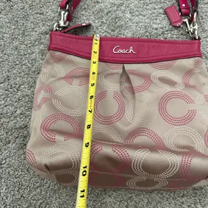 Coach Pink and Beige Signature Crossbody Bag thumbnail 4