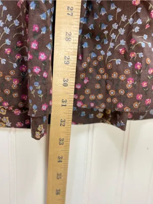 New Summersalt Countryside Poplin Floral Prairie‎ Midi Dress Brown thumbnail 4