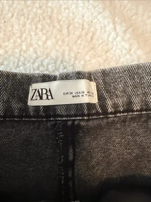 Zara Washed Grey High-Waist Belted Denim Shorts thumbnail 6