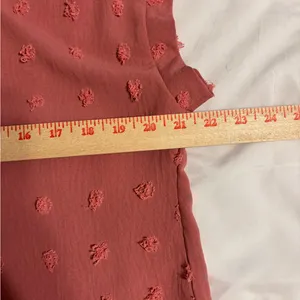 Dusty Rose Textured Swiss Dot Button Front Blouse Size XL thumbnail 4