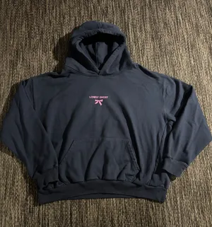 Lonely Ghost Hoodie Pullover Sweatshirt Navy Pink Bow Logo Size XL thumbnail 1