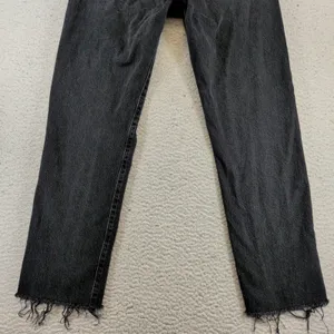 Levis Premium Wedgie‎ Straight Jeans Black Distressed Raw Hem 28x28 34964-0146 thumbnail 10