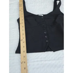 Reformation Womens Black Button Front Corset Cami Tank Top Sleeveless XS thumbnail 8