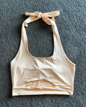 Yellow Halter Crop Top thumbnail 1