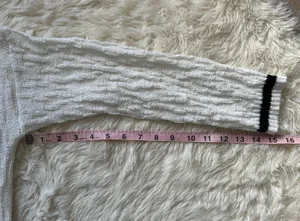 superdown x Revolve Sweater Long Sleeve V Neck Knit White Black M thumbnail 11