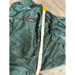 NWT Lulus Size Medium Let Me Entertain You Dark Green Satin‎ Wide-Leg Jumpsuit thumbnail 7