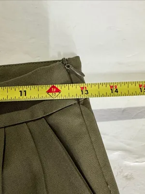 Lulu's Olive Green Tailored Pleat Trousers S office professional casual neutral thumbnail 11
