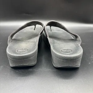 FitFlop Womens Lulu Toe Post Strap Leather Sandals‎ Flip Flop Black Size 10 thumbnail 5