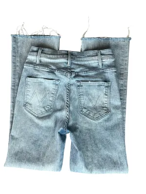 Mother Denim Women’s The Hustler Ankle Fray Cropped Jeans in Knock on Wood 26 thumbnail 9