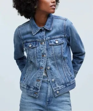Madewell Womens Denim Trucker Jacket Small Blue Button Front Casual Fall Country thumbnail 1