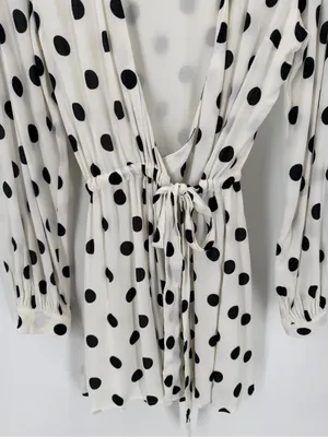 Lovers + Friends Maggie Wrap Dress Polka Dot White size XXS thumbnail 6