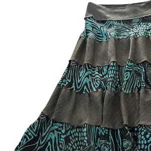 Vintage Low Rise Tiered Midi Skirt 90s Y2K Indie Sleaze Grunge Boho Romantic thumbnail 4