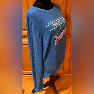 Dream‎ Scene by Wildfox Vacation Forever Relaxed Fit Sweatshirt Blue Size XL thumbnail 9