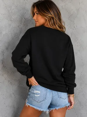Black MAMA Gold Glitter Crewneck Sweatshirt NWT Large thumbnail 3