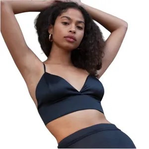 BABATON x ARITZIA SATIN BLACK GOTH ADJUSTABLE STRAP BRA TOP XXS thumbnail 1
