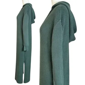 Free People Beach Free-est Claudia Hooded Sweater Midi Dress in Dried Pine Small thumbnail 5