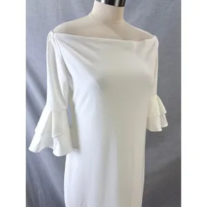 Metamorphosis Girl White Off-Shoulder Ruffle Sleeve Maxi Dress 2XL thumbnail 6
