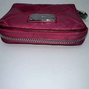 Michael Kors Quilted Pink Leather Small Zip Around Wallet Silver Tone Hardware thumbnail 6