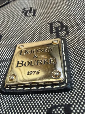 Dooney & Bourke Vintage Rare Zip Satchel Black & Gray thumbnail 5