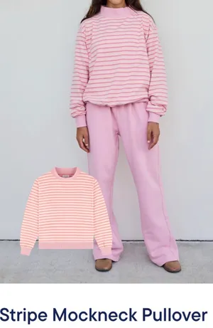 Parke it’s a girl pink stripe mockneck thumbnail 3
