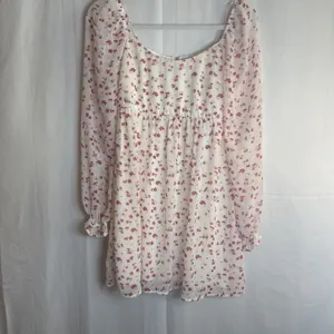 FRANCESCA'S MI AMI WHITE RED FLORAL LONG SLEEVE BABYDOLL DRESS Size XS Preowned thumbnail 3