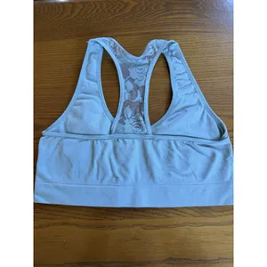 Women’s Blue Solid Racerback Sports Bra M Wireless Pullover Medium Support thumbnail 2