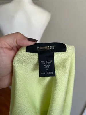 Express Light Green Halter Knit Camisole with Mesh Inset thumbnail 5