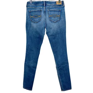 Abercrombie & Fitch Blue Denim Low Rise Skinny Jeans Womens Size 27 4 W27 x L31 thumbnail 2