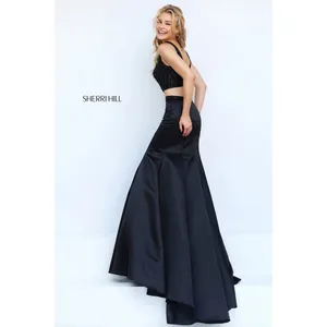 Sherri Hill 50098 Black Two-Piece Mermaid Prom Gown Size 0 NWT thumbnail 3