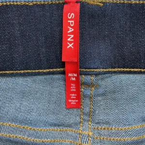 Spanx Flare Jeans Midnight Shade Dark Wash High Rise Pull On Size Medium Tall thumbnail 4