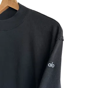Alo Yoga Renown Sweatshirt Sz XS Heavy Weight Crew Neck Black Pullover Oversized thumbnail 6