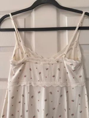 Coquette Dainty Cream Lace Trim Mini Floral Rosette Bow Mini Dress thumbnail 8