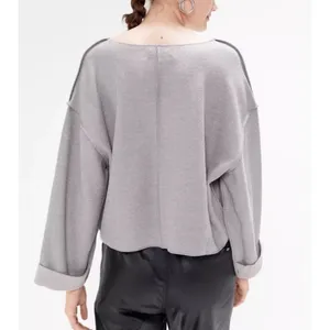 Urban Outfitters Jax Inside Out Oversized Notch Neck Top Gray Size Medium thumbnail 2